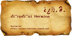 Árpási Hermina névjegykártya